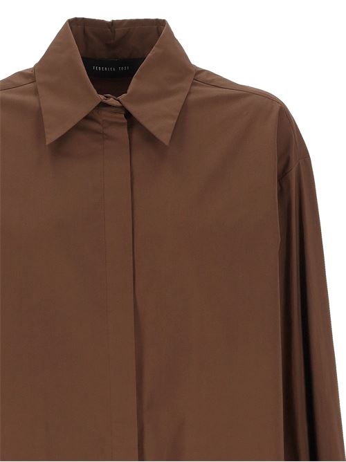 Coffee brown shirt FEDERICA TOSI | 4111340026